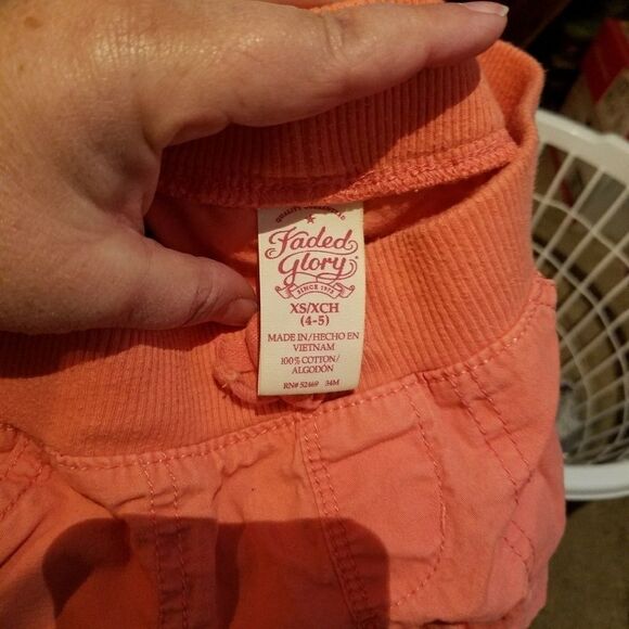 Faded Glory Girls Pink Shorts Faux Drawstring Elastic Waist Size 4 5 - Picture 2 of 2
